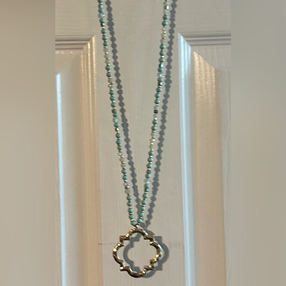 Gold and Sage Green Necklace